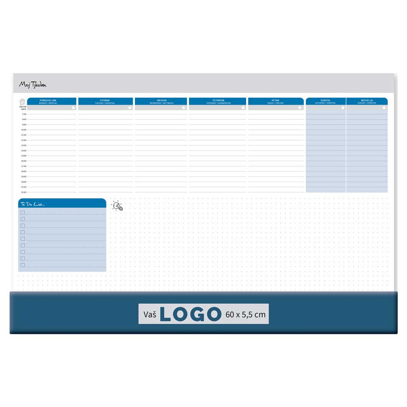 Promotivna stolna mapa maxi s klapnom bez godine, 60x40 cm