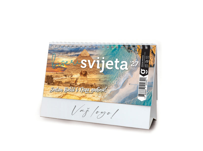 Promotivni stolni kalendar čestitka - biseri svijeta