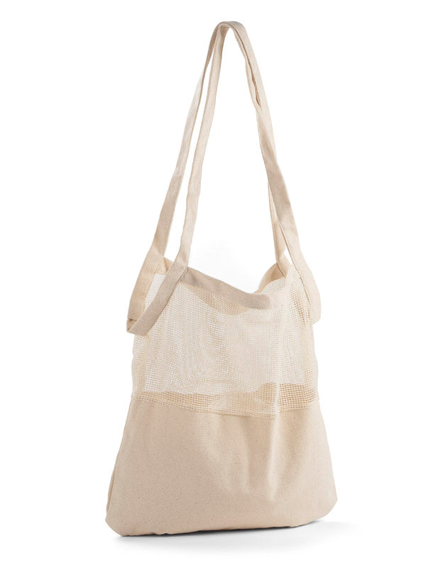 Kupovna torba od mrežastog pamuka 280gr/m² s dugim ručkama