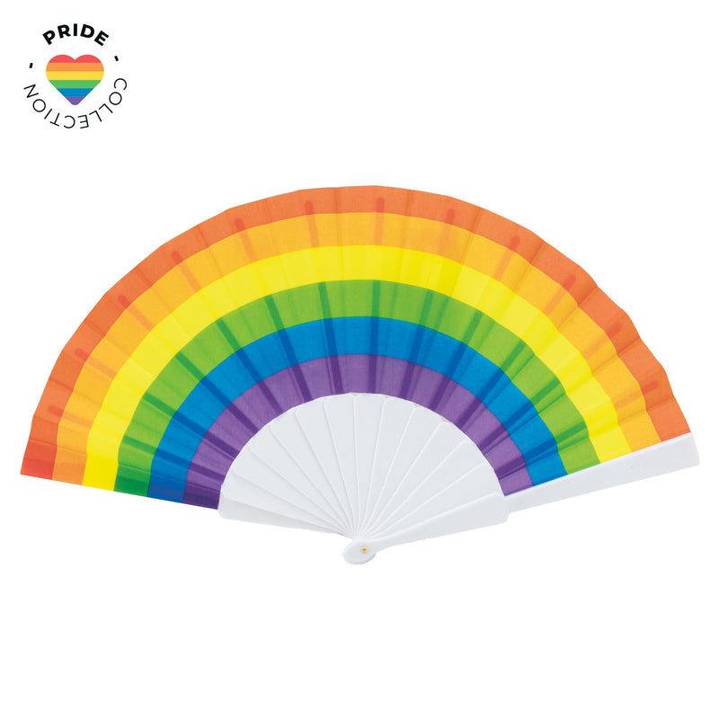 Ručna sklopiva lepeza u duginim bojama s plastičnom ručkom