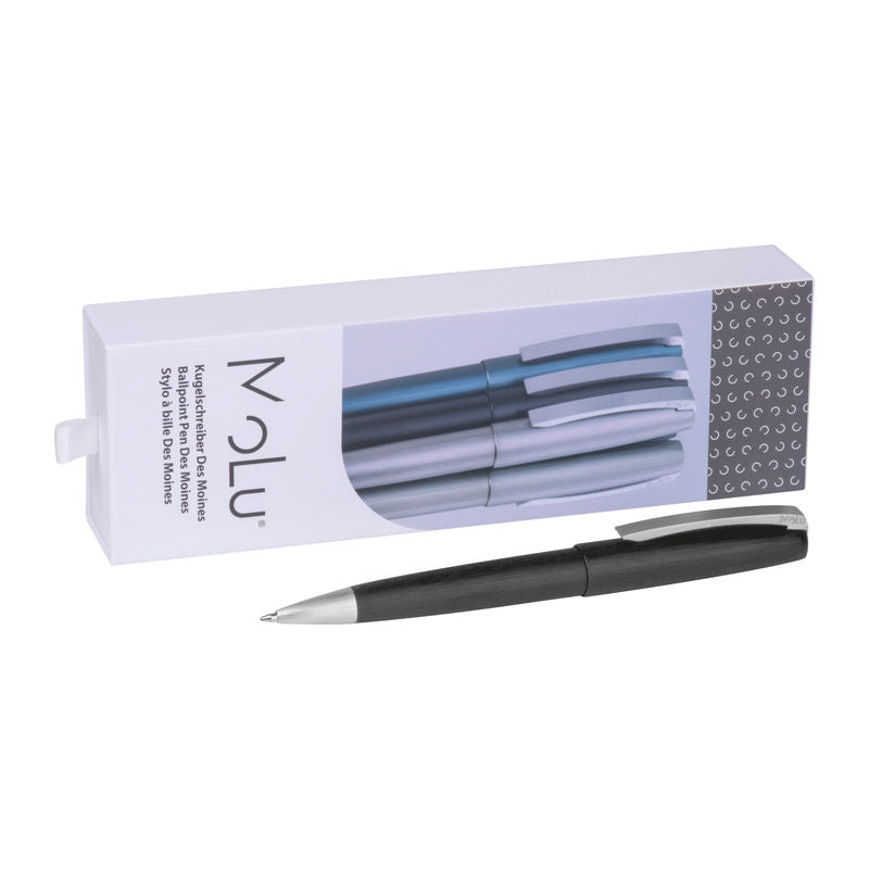 MoLu metalna kemijska olovka Des Moines, crne boje | Poslovni pokloni