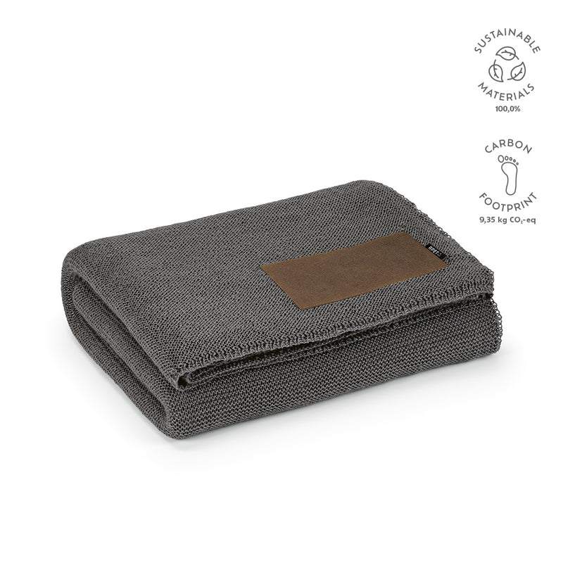 Promotivna udobna deka od 270 g/m² od vune i recikliranog poliestera, tamno siva | Poslovni pokloni