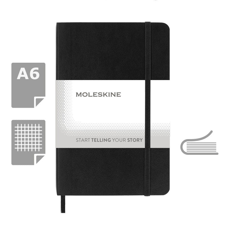 Moleskine notes A6 formata, meki uvez, stranice s kvadratima