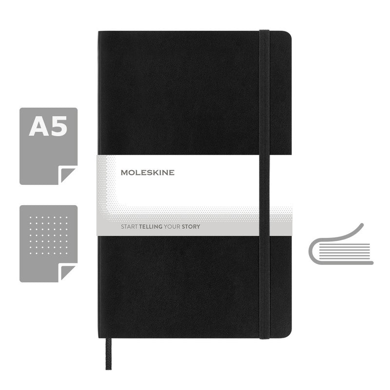 Moleskine notes A5 formata, meki uvez, stranice s točkama