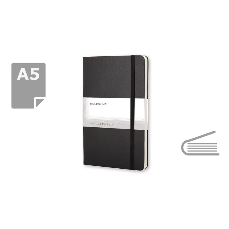 Moleskine notes A5 formata, tvrdi uvez, prazne stranice