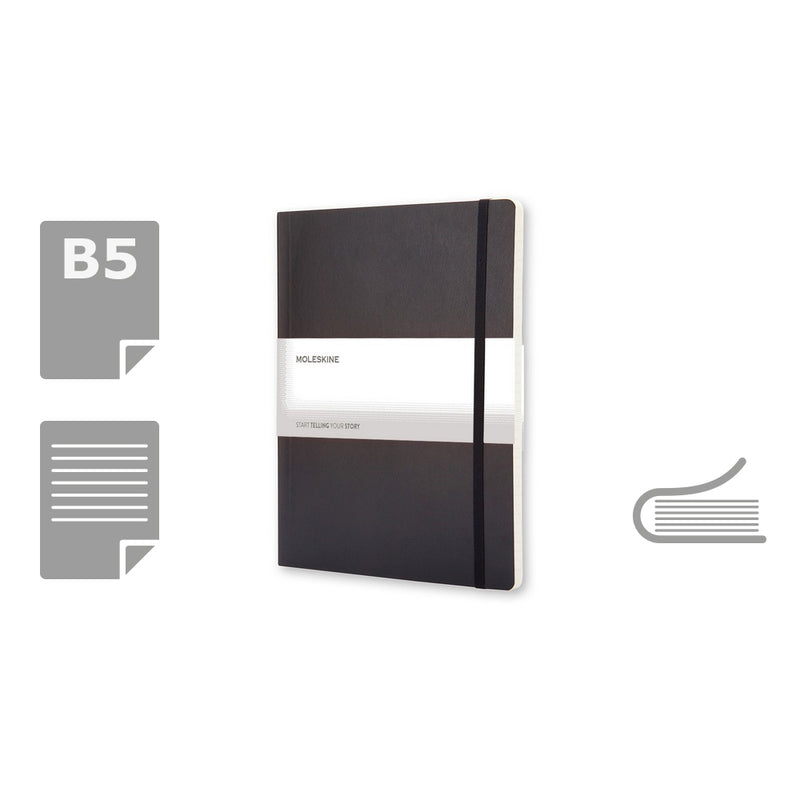 Moleskine notes B5 formata, meki uvez, stranice s linijama