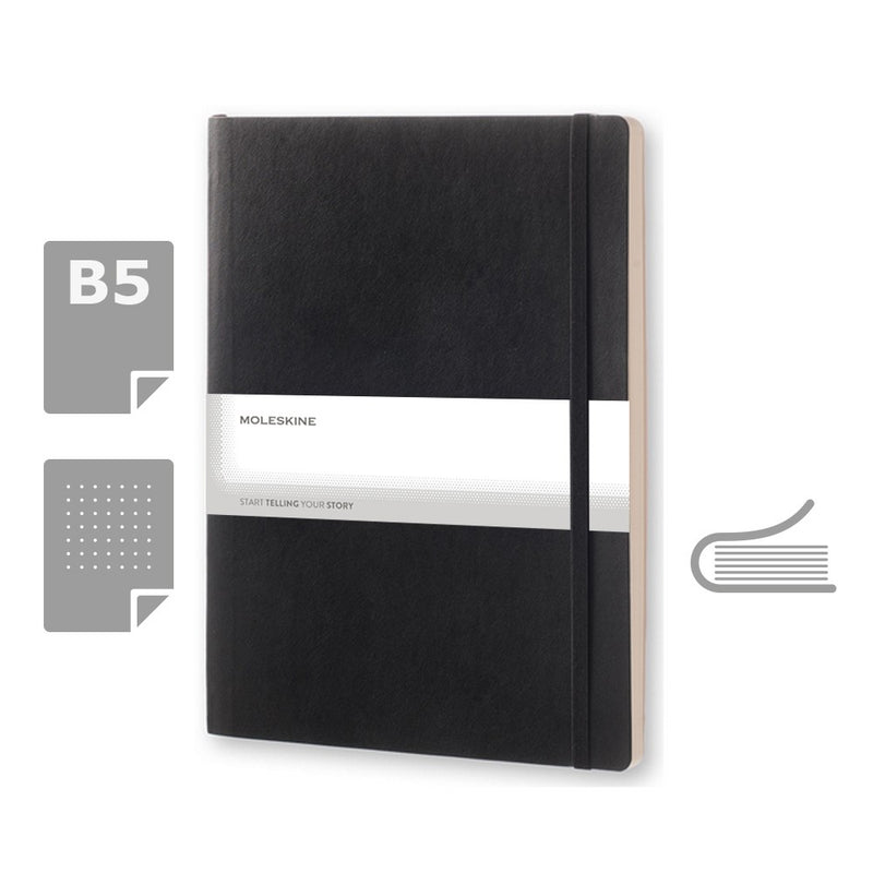 Moleskine notes B5 formata, meki uvez, stranice s točkama
