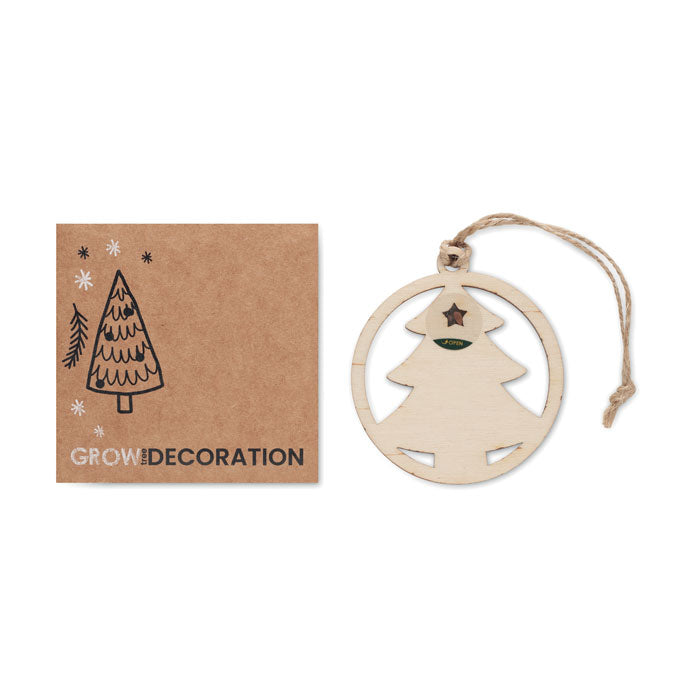 Drvena božićna dekoracija u obliku drvca sa sjemenom smreke