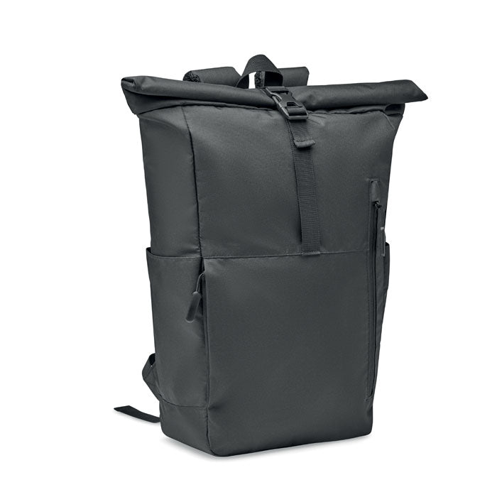 Promotivni rolltop ruksak za 15" prijenosno računalo, crne boje | Poslovni pokloni