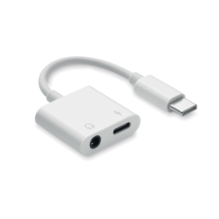 Promotivni višenamjenski USB tip-C priključak, bijele boje | Poslovni pokloni