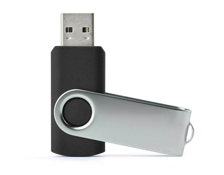 Poslovni pokloni | Promo pokloni | Promotivni USB stick rotirajući 4Gb za tisak logotipa, crne boje