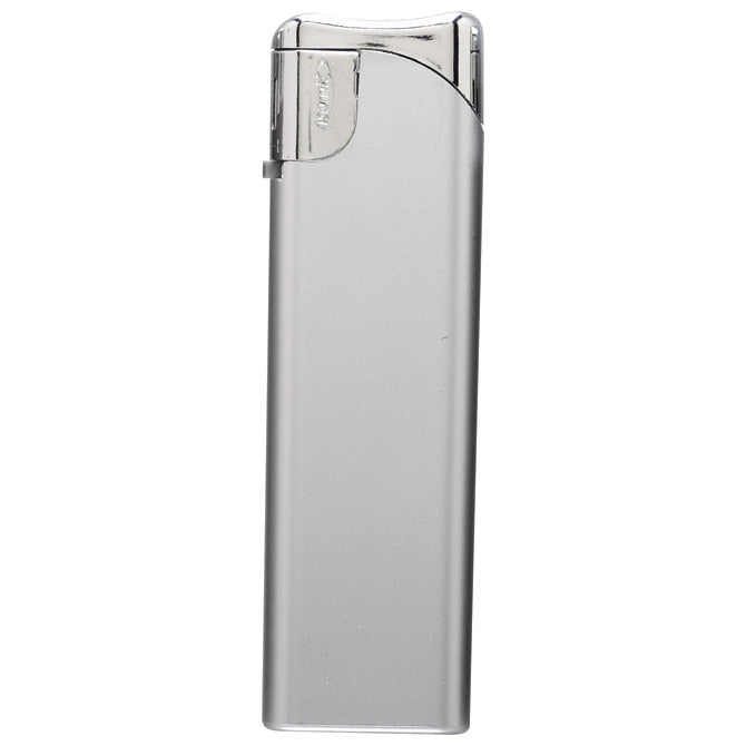 Reklamni sjajni elektronski upaljač za tisak loga, srebrne boje | Poslovni pokloni