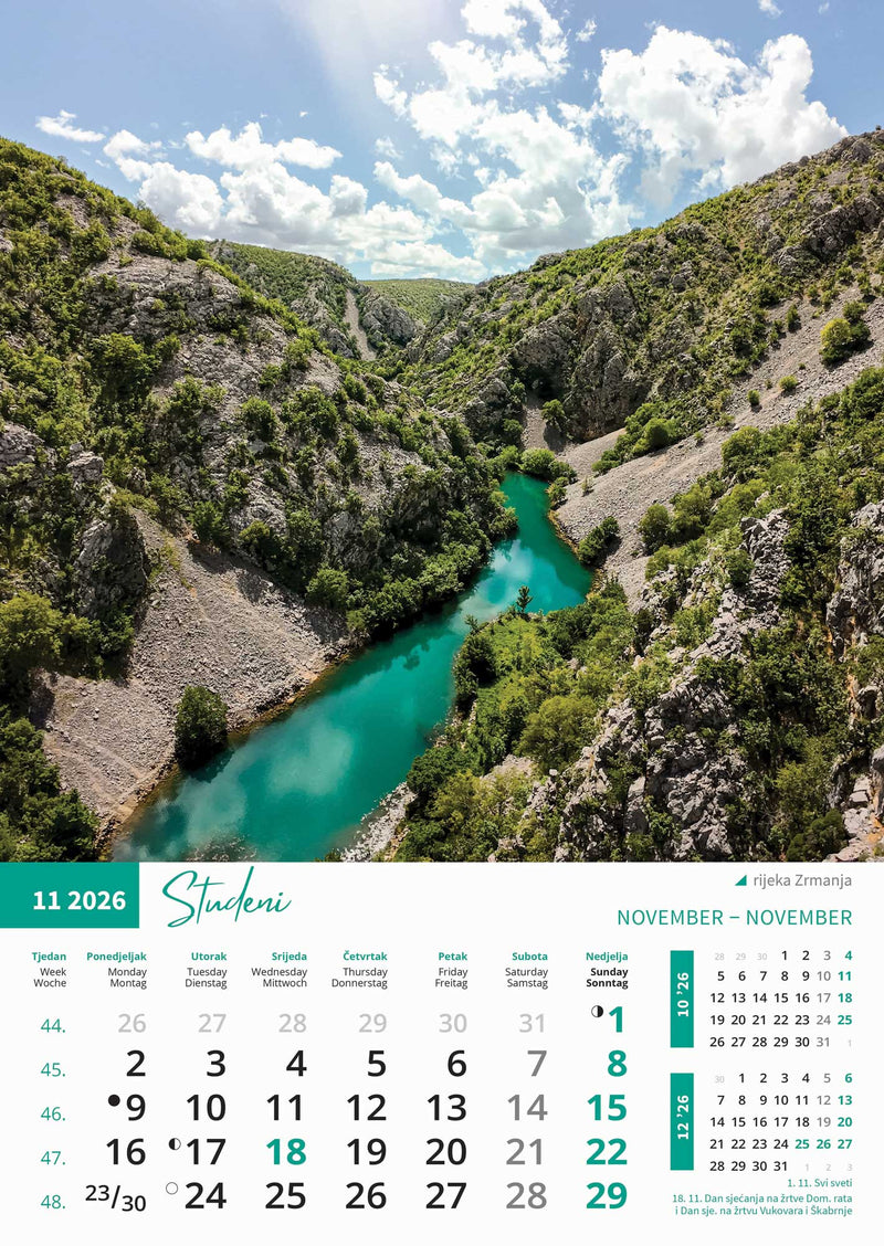 Promotivni zidni kalendar Priroda