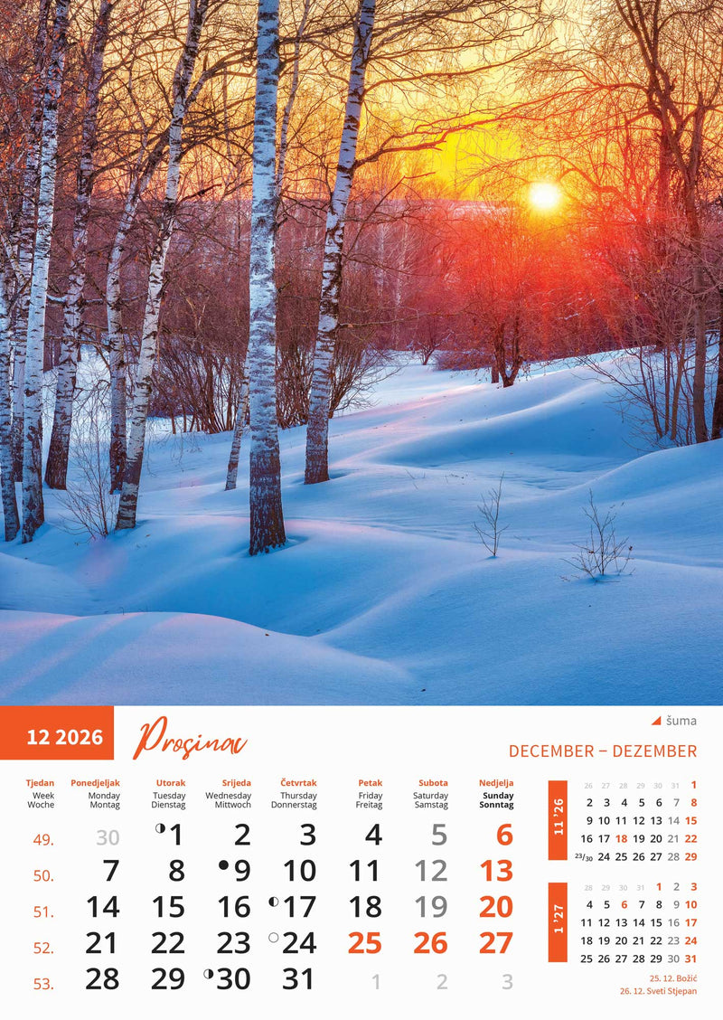 Promotivni zidni kalendar Priroda