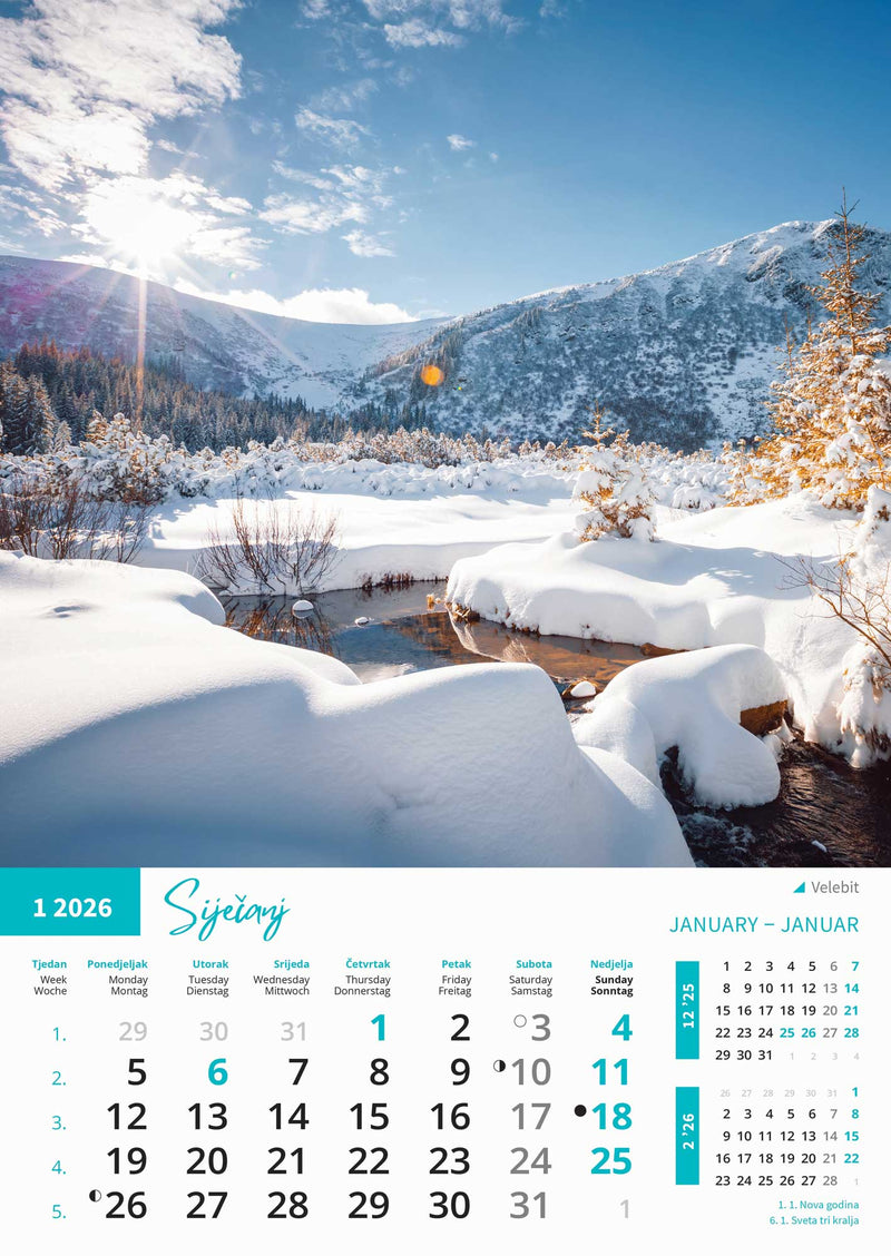 Promotivni zidni kalendar Priroda