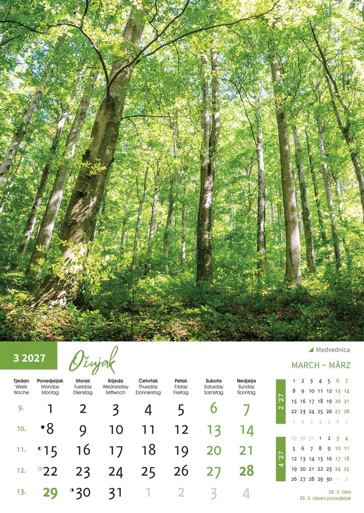 Promotivni zidni kalendar Priroda