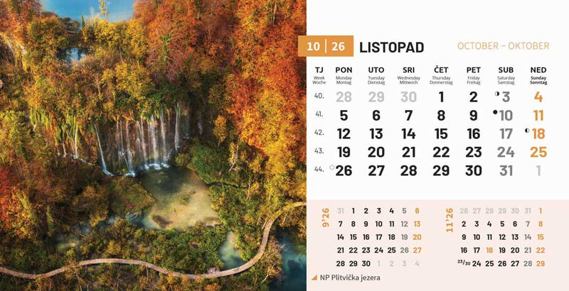 Stolni kalendar čestitka - nacionalni parkovi RH