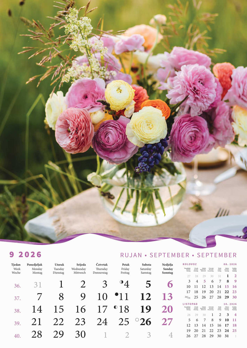 Promotivni zidni kalendar Buketi