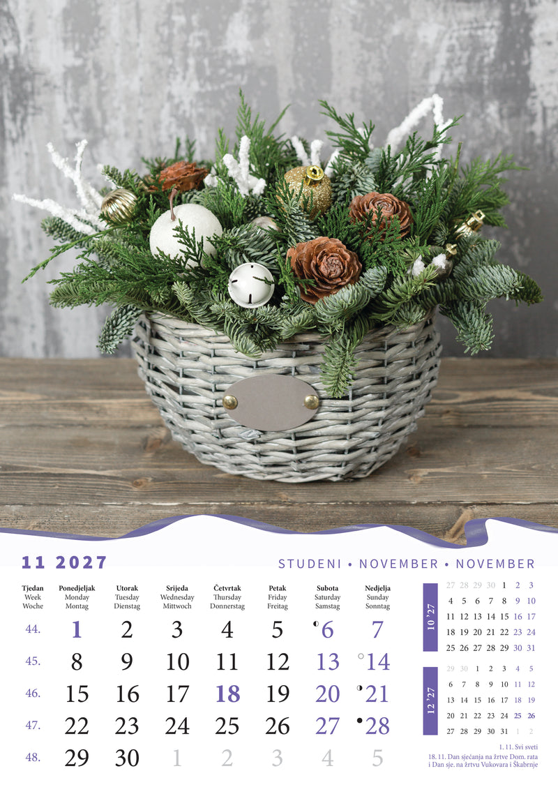 Promotivni zidni kalendar Buketi