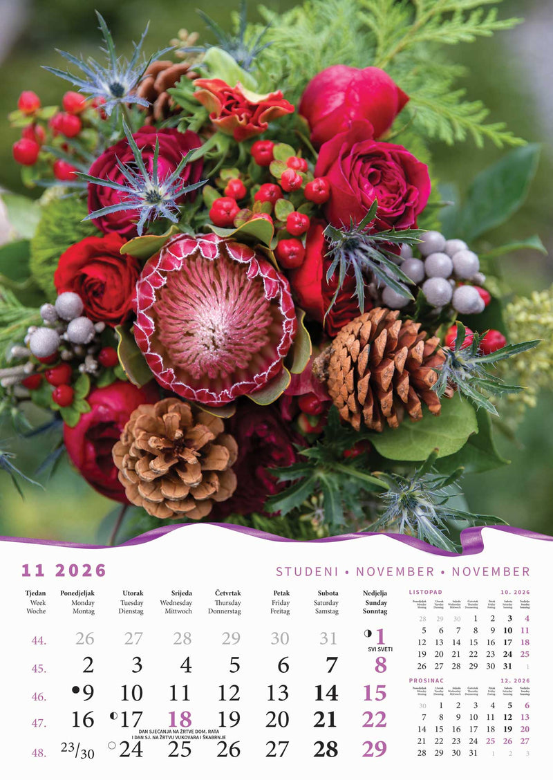 Promotivni zidni kalendar Buketi