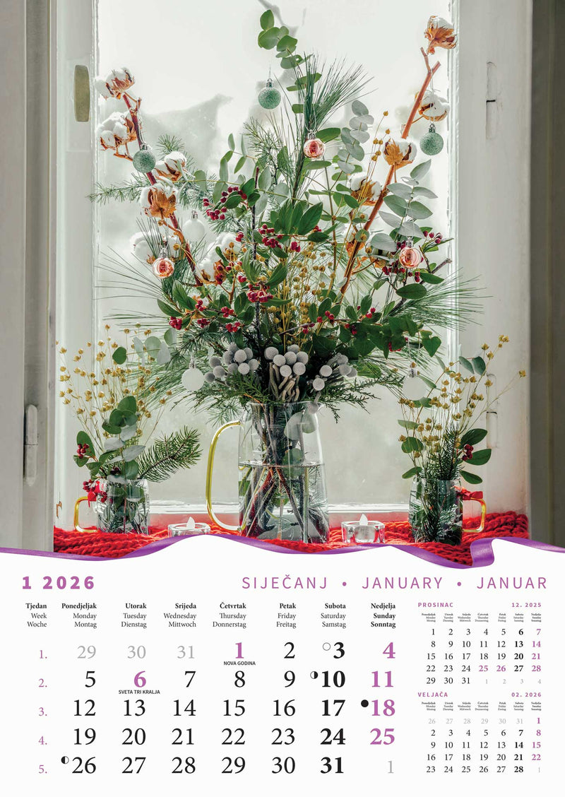 Promotivni zidni kalendar Buketi