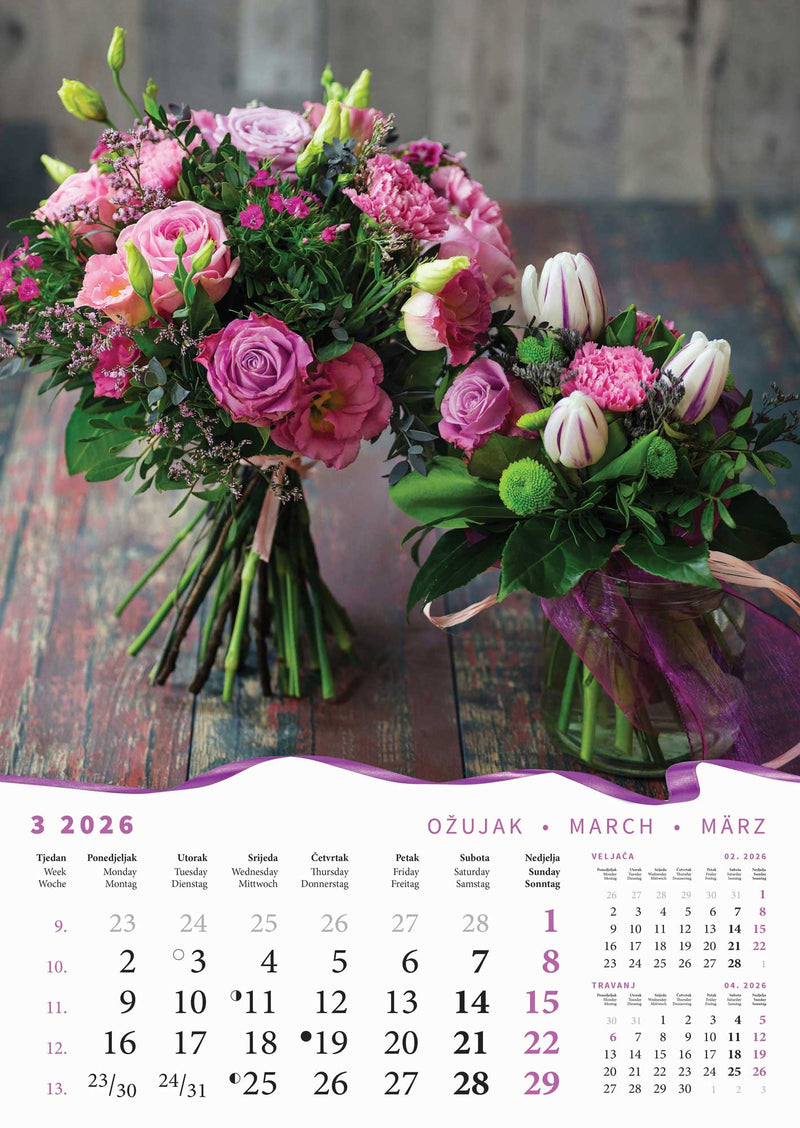 Promotivni zidni kalendar Buketi