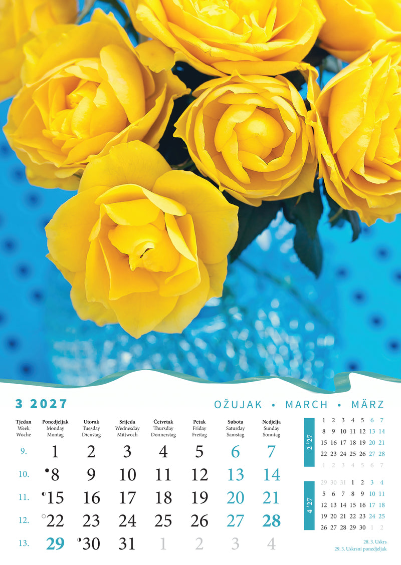 Promotivni zidni kalendar Buketi