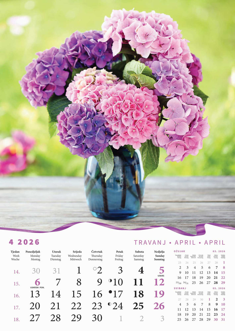 Promotivni zidni kalendar Buketi