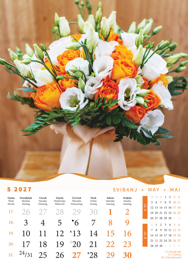 Promotivni zidni kalendar Buketi