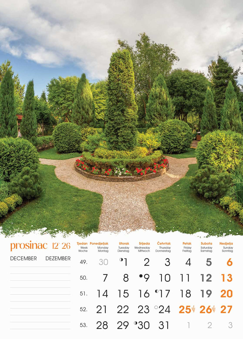 Promotivni zidni kalendar Vrtovi