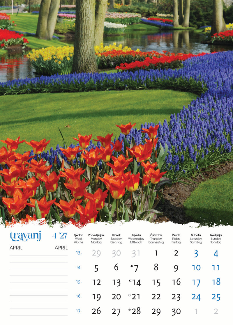Promotivni zidni kalendar Vrtovi