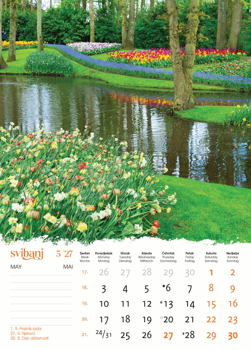 Promotivni zidni kalendar Vrtovi
