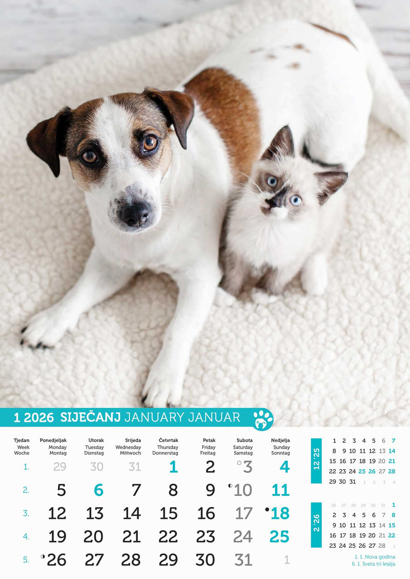 Promotivni zidni kalendar Psi i mačke