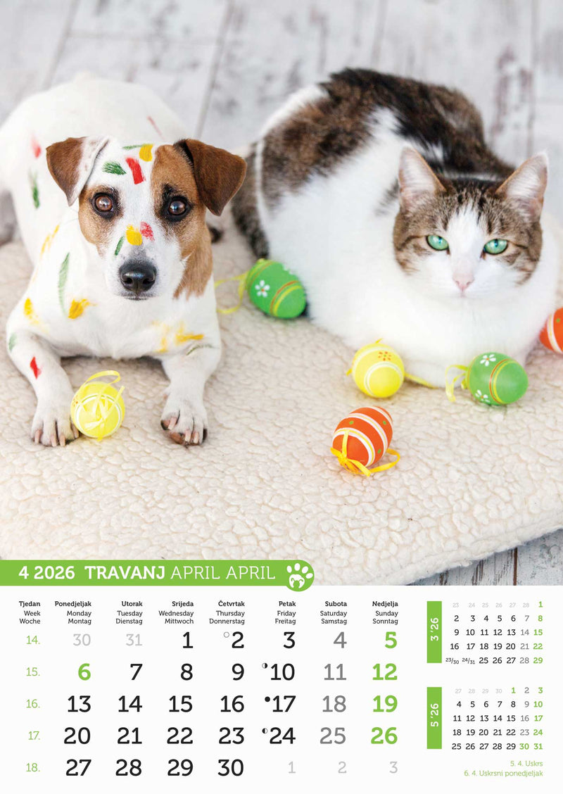 Promotivni zidni kalendar Psi i mačke
