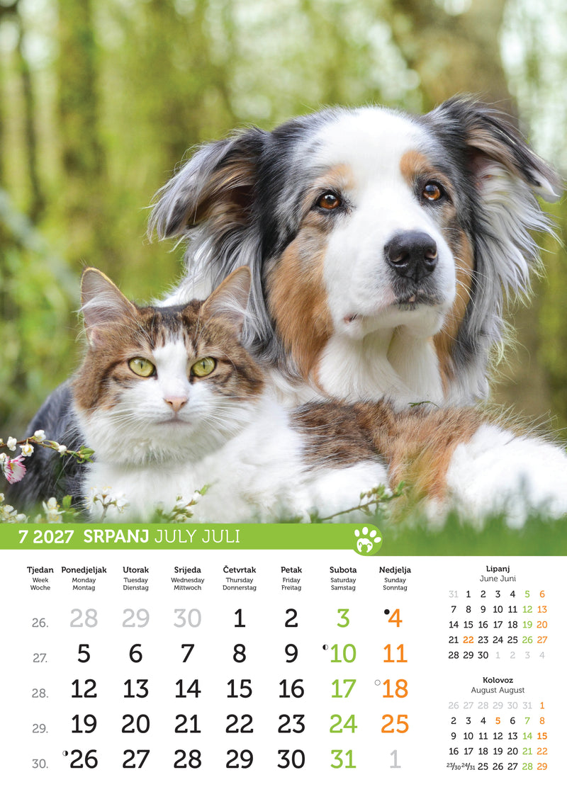 Promotivni zidni kalendar Psi i mačke