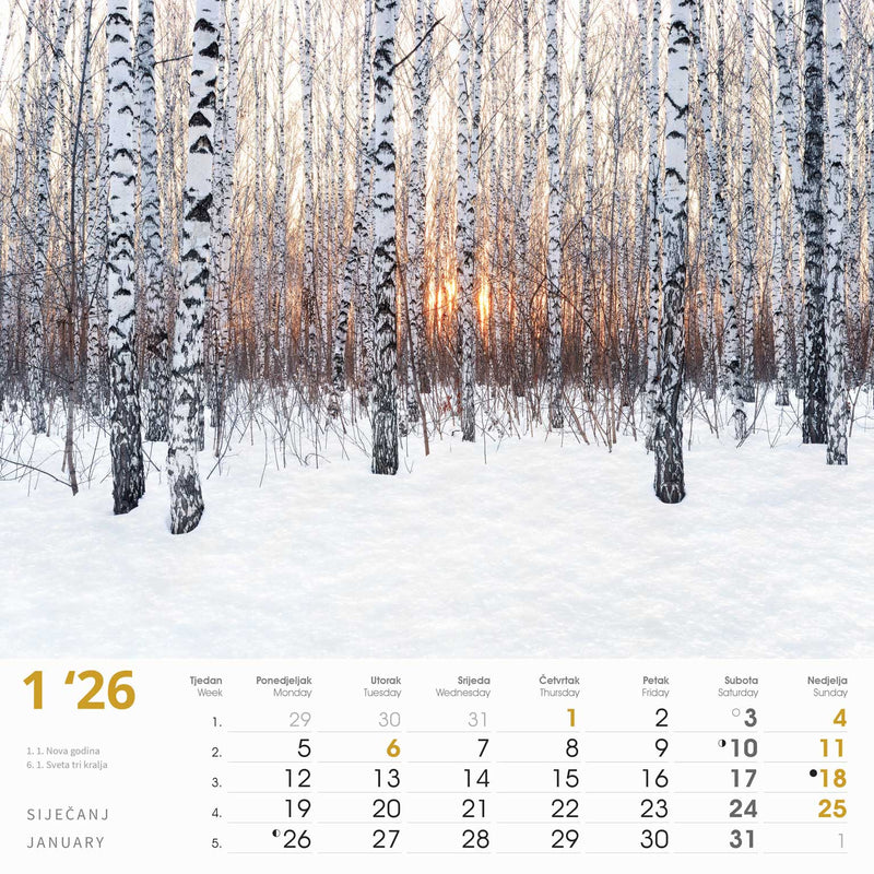 Promotivni zidni kalendar Čari prirode