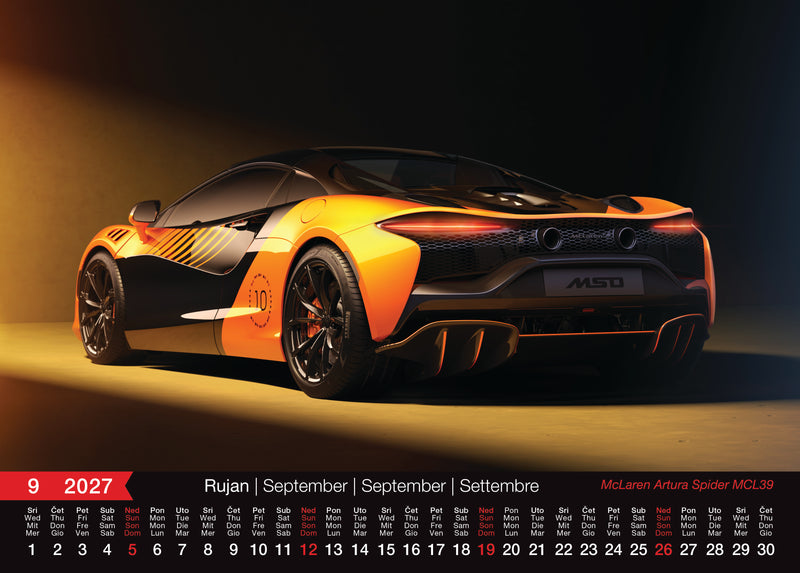Promotivni zidni kalendar Automobili