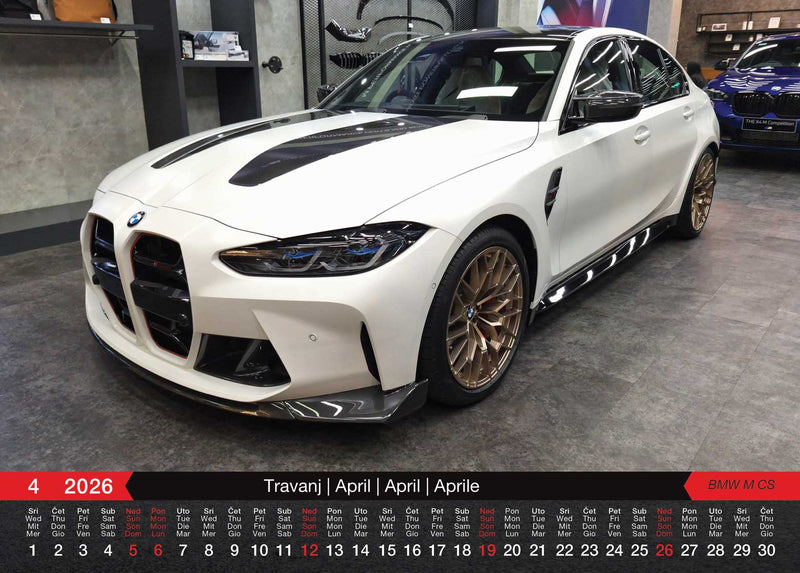 Promotivni zidni kalendar Automobili