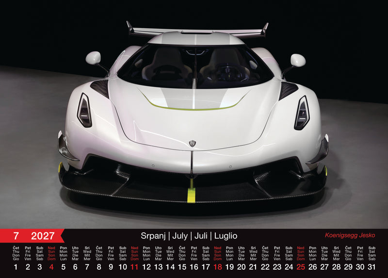 Promotivni zidni kalendar Automobili