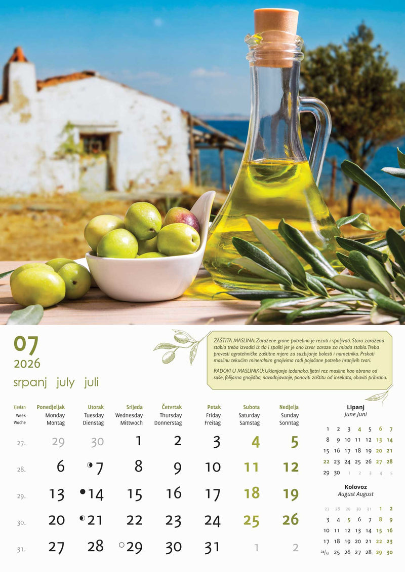 Promotivni zidni kalendar Masline