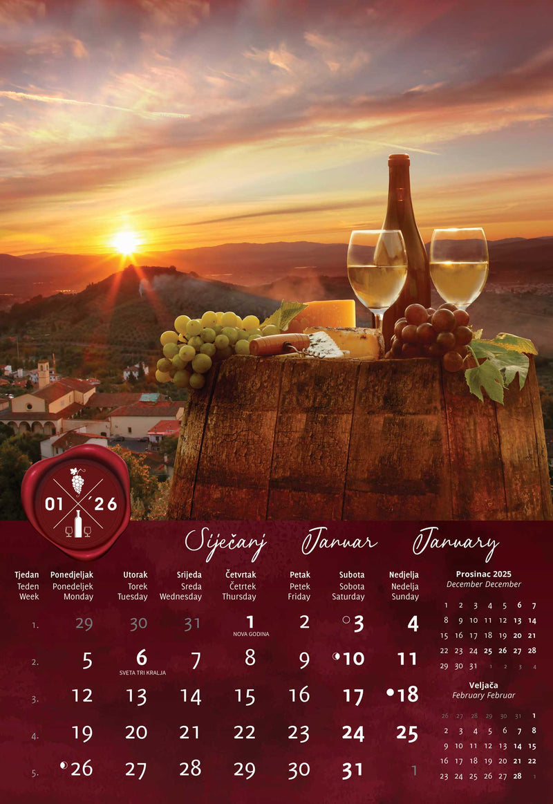 Promotivni zidni kalendar In Vino Veritas