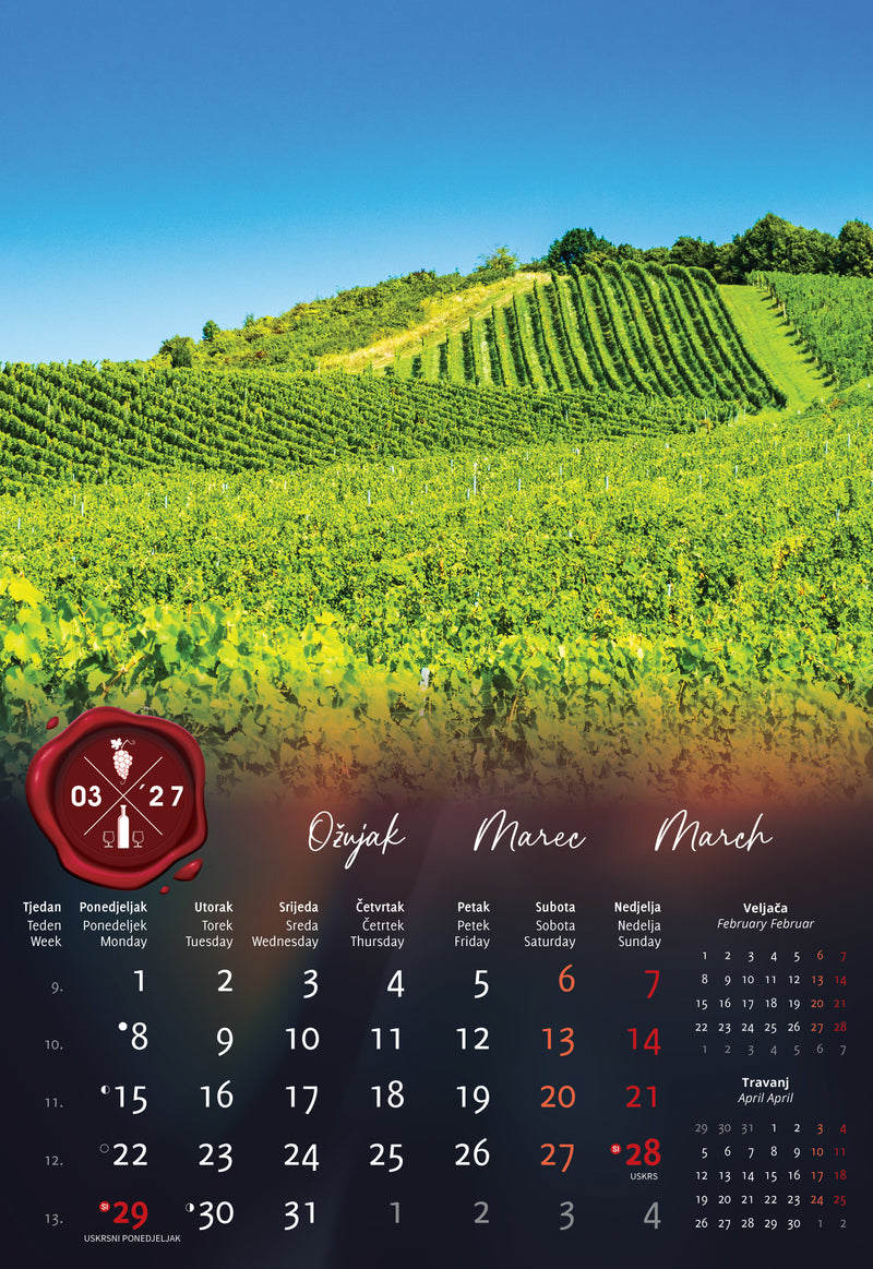 Promotivni zidni kalendar In Vino Veritas