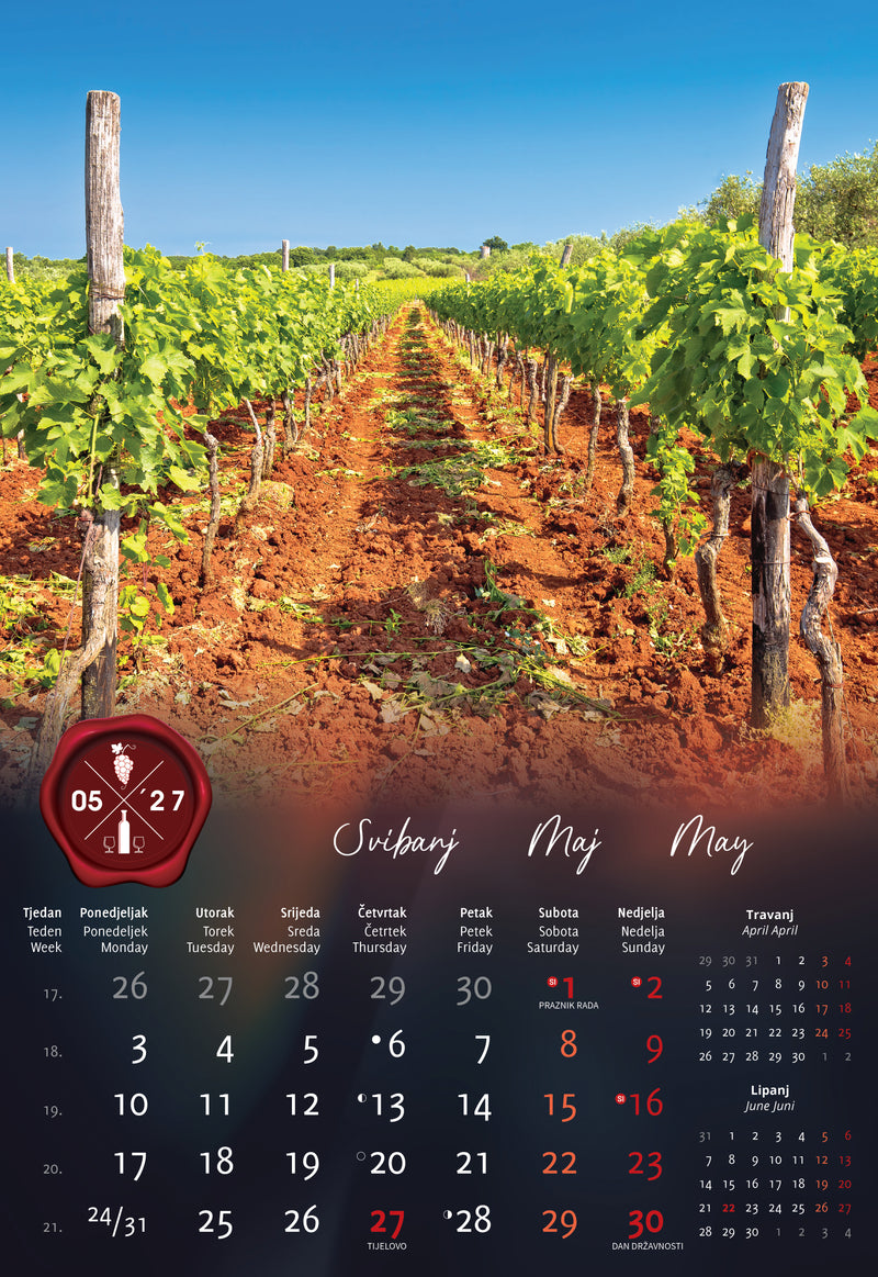 Promotivni zidni kalendar In Vino Veritas
