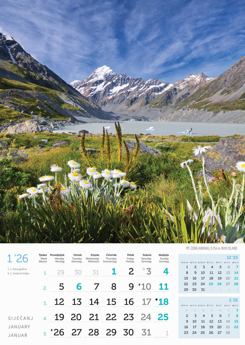 Promotivni zidni kalendar In Vrhovi svijeta