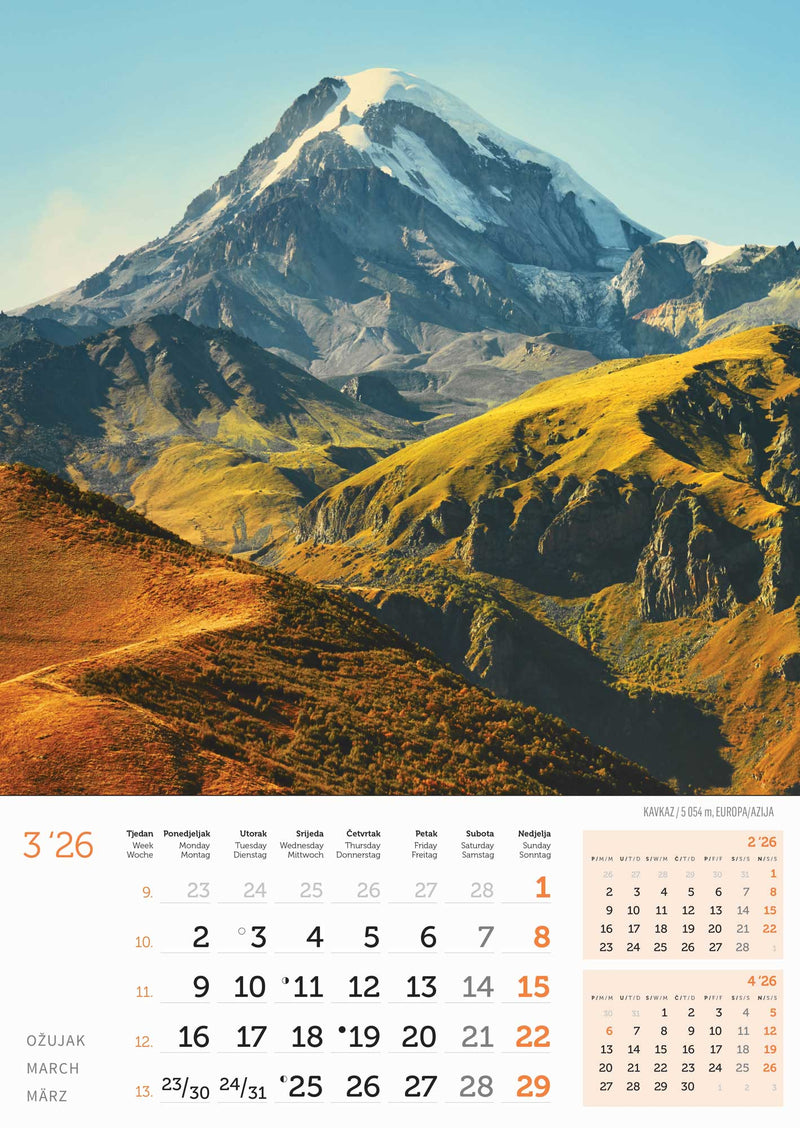 Promotivni zidni kalendar In Vrhovi svijeta