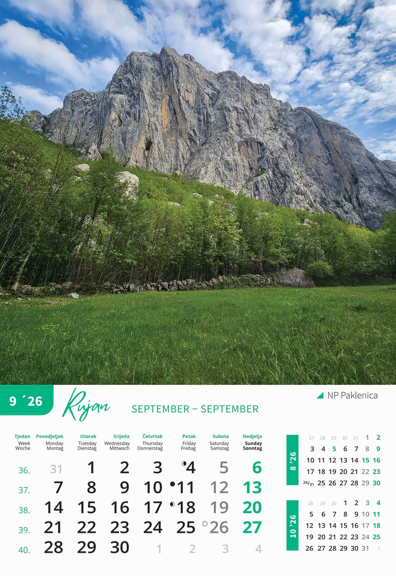 Promotivni zidni kalendar Nacionalni parkovi Hrvatske