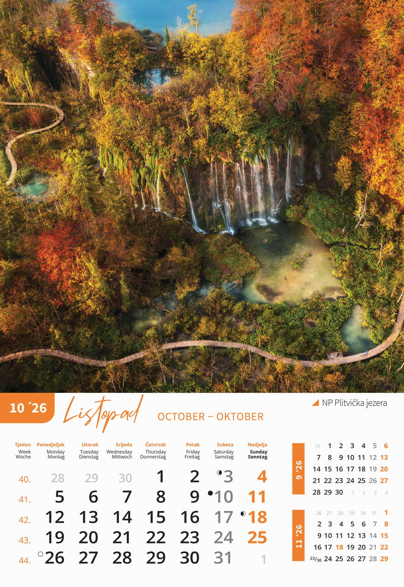 Promotivni zidni kalendar Nacionalni parkovi Hrvatske