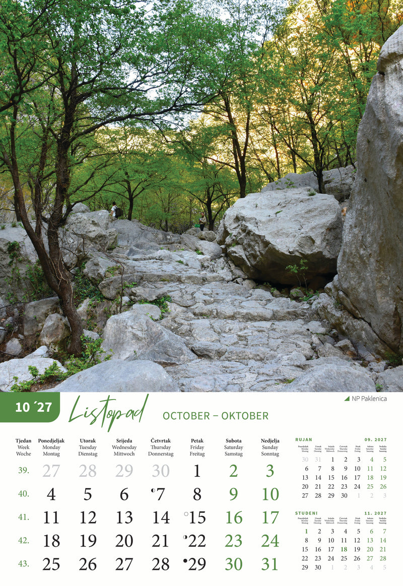 Promotivni zidni kalendar Nacionalni parkovi Hrvatske