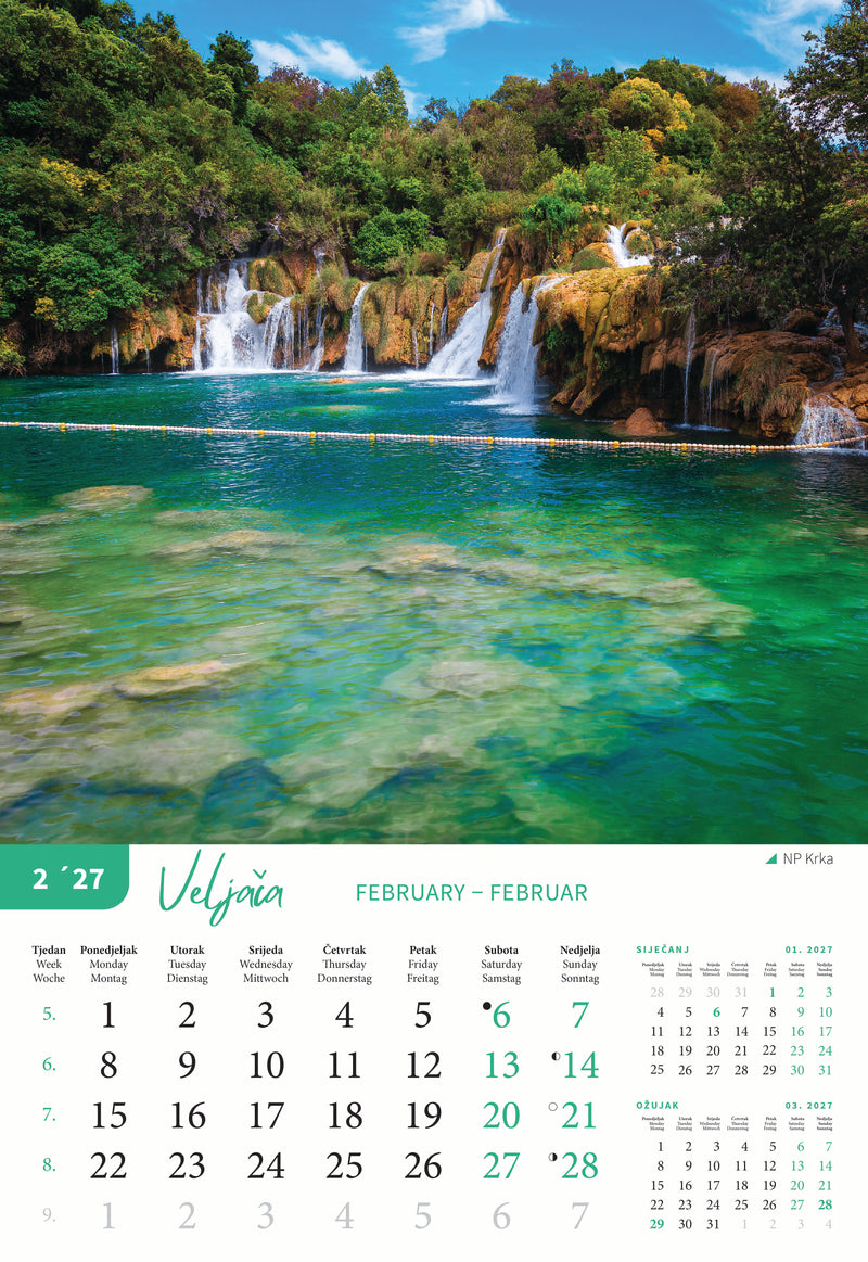 Promotivni zidni kalendar Nacionalni parkovi Hrvatske
