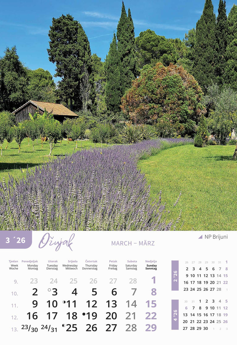 Promotivni zidni kalendar Nacionalni parkovi Hrvatske